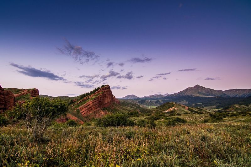 природа, пейзаж, горы, вечер, небо, облака Вечерние краски Джеты-Огузаphoto preview