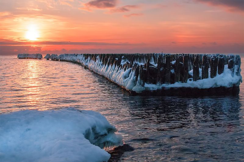 seascape,sunset,sky,clouds,winter,pier Sunsetphoto preview