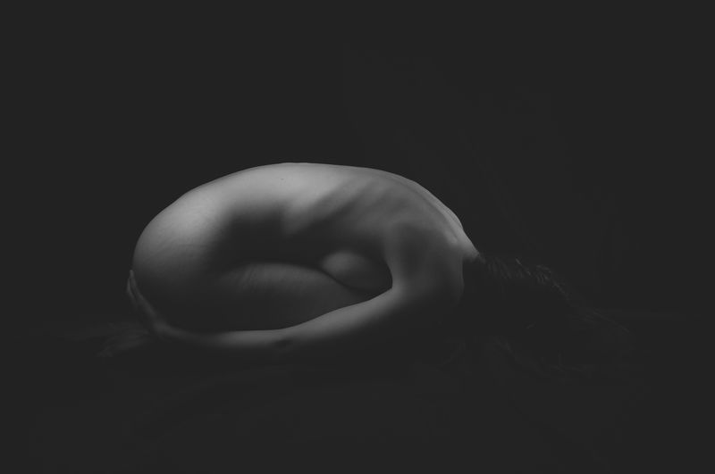 Human cocoon, nude, body, shade, black and white, shapes Human cocoonphoto preview