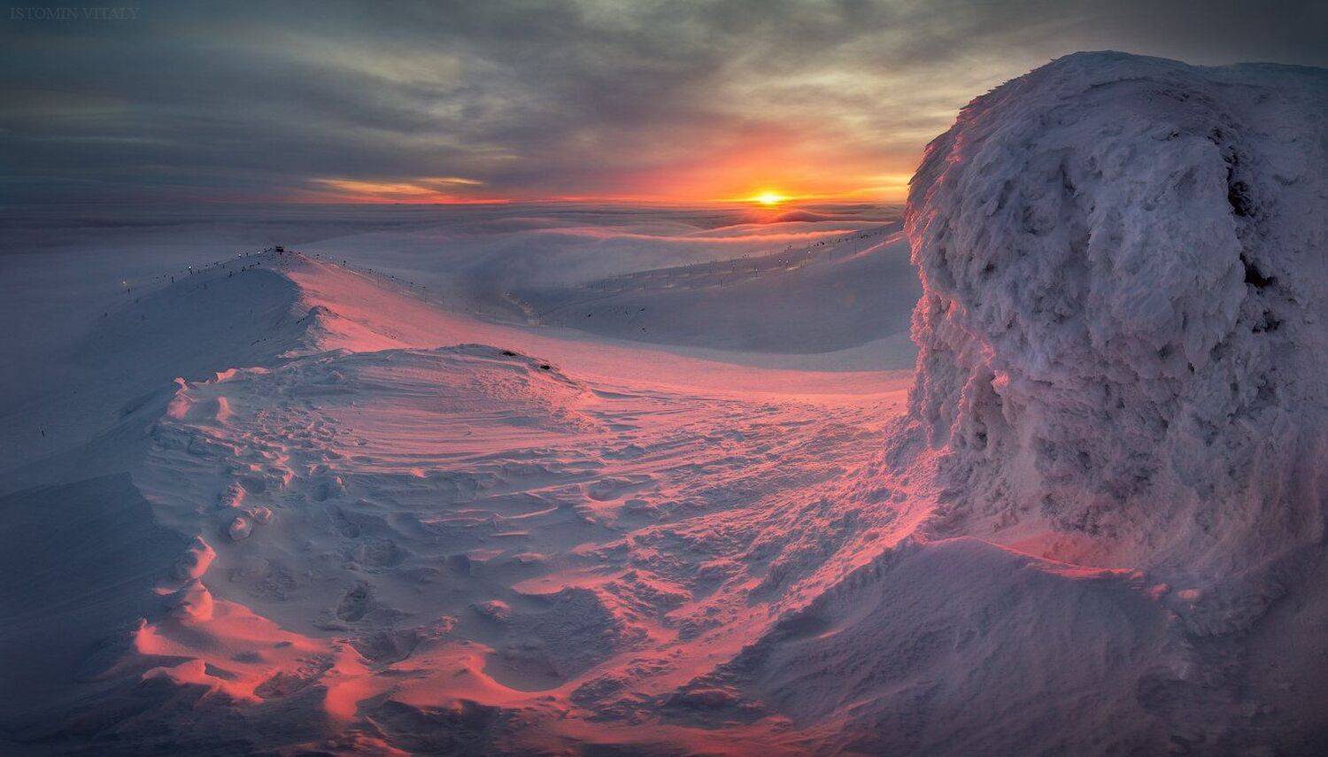 пейзаж,рассвет,россия,панорама,свет,тень,небо,хибины, Виталий Истомин