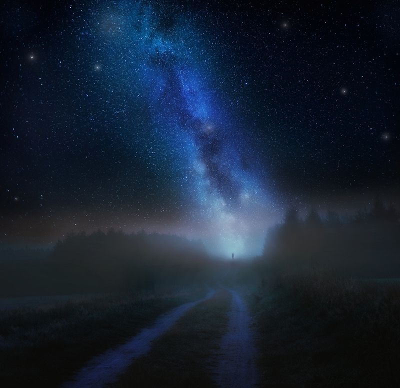 fog, may, poland, landscape, milky way, starrs, night, fineart, abstract Fog in mayphoto preview