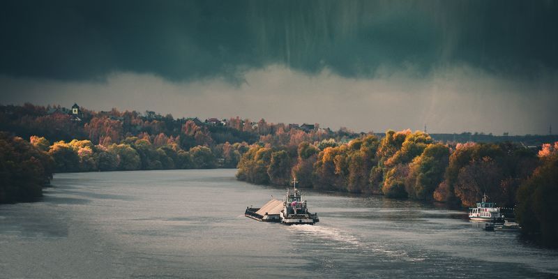 город, пейзаж, природа, река, осень, Москва рекаphoto preview