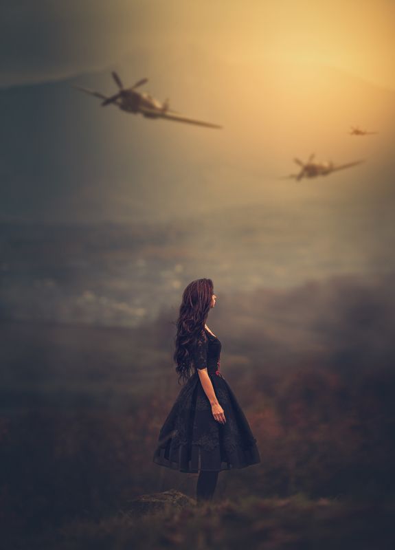 portrait, planes, long hair The war insidephoto preview