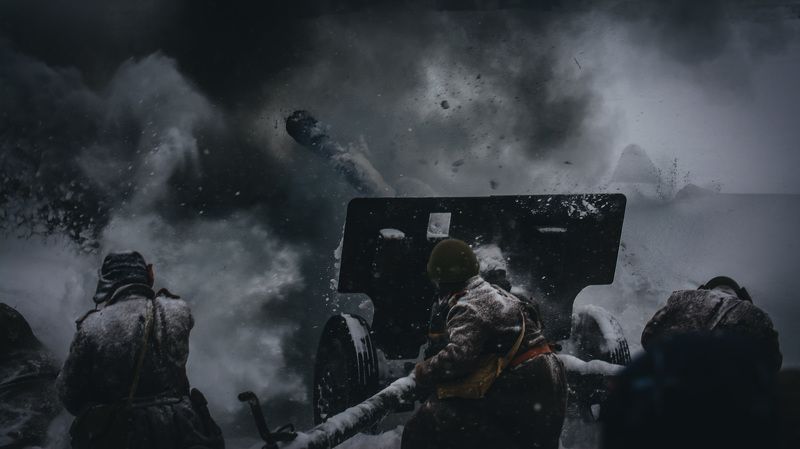 репортаж, реконструкция, зима, сражение, жанровое фото Реконструкция «Балатонской оборонительной операции». 04.02.2018photo preview