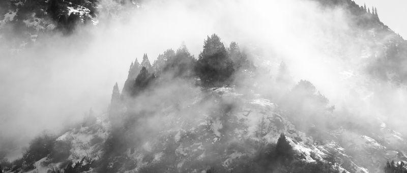 горы, облака, деревья, туман, природа, пейзаж, скалы Облакаphoto preview