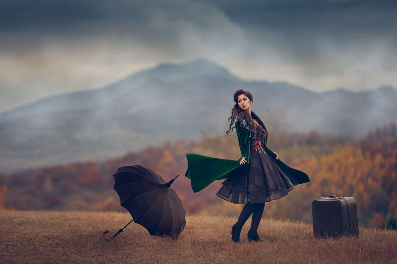 portrait, woman, clouds, storm Until the rain comesphoto preview