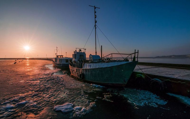 sunrise,neringa,lithuania,port Morning in Nidaphoto preview