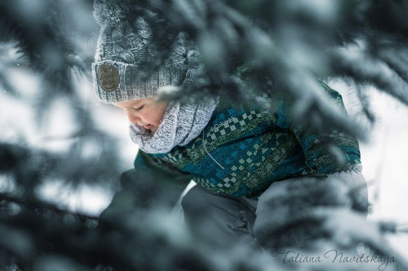  зима, мороз, снег, холодно, лес, деревья, ребенок, мальчик, ветки photo preview