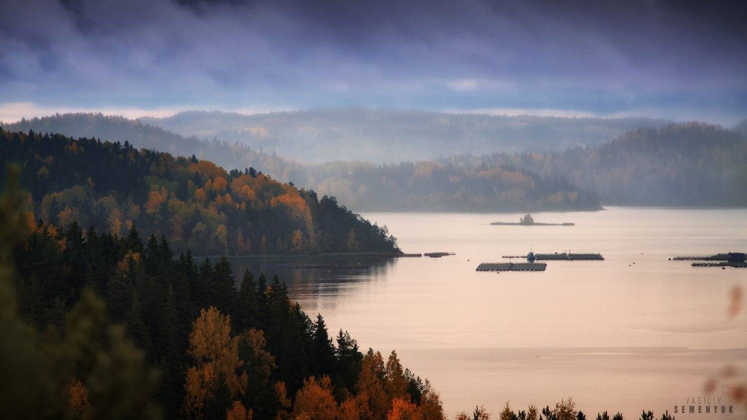 Дождь на Ладоге.. Автор: Семенюк Василий карелия, ладога, шхеры, сопки, осень, дождь., Семенюк Василий