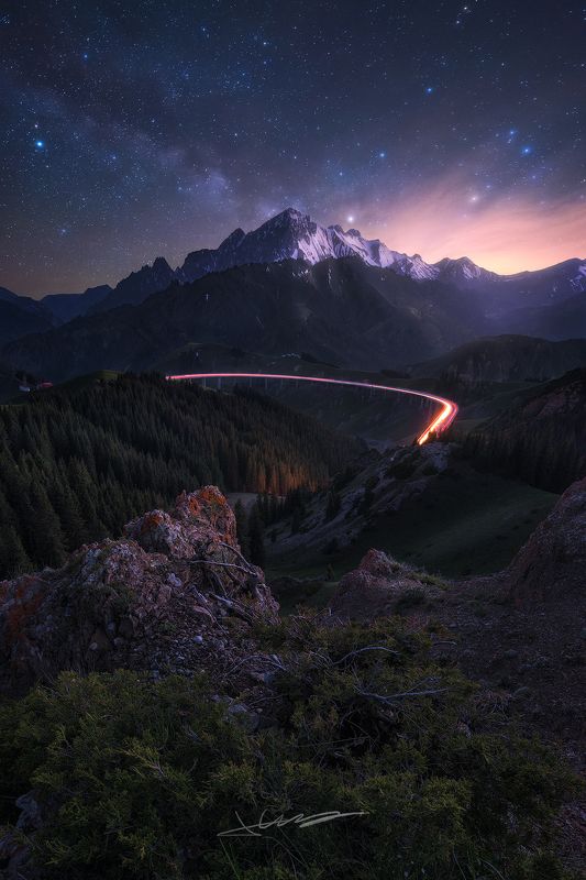 landscapes, night, stars, milkway,  果子沟photo preview