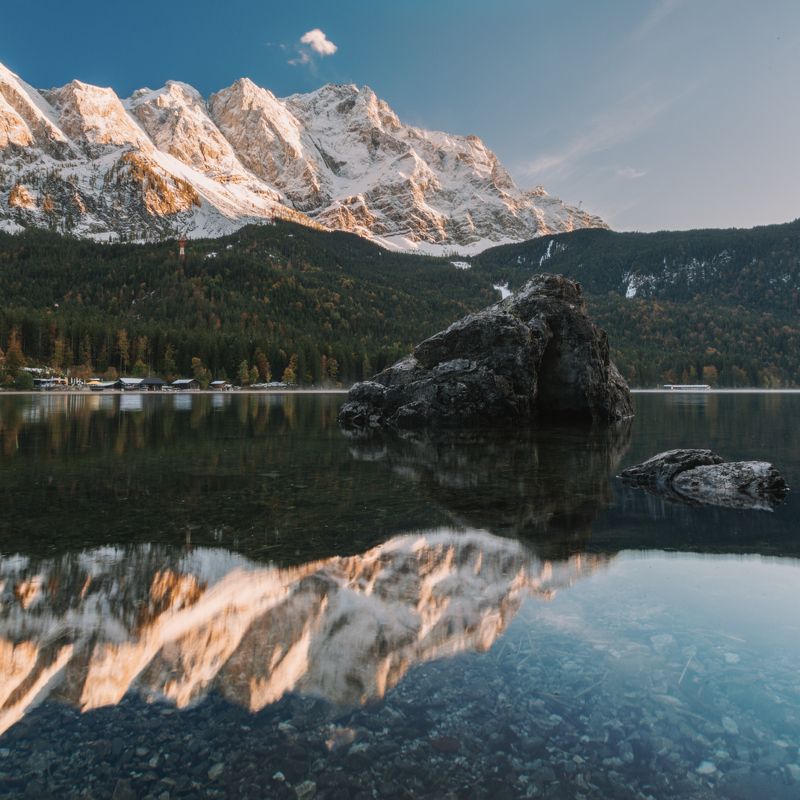 горы;, озеро;, лес;, путешествия Зеркало закатаphoto preview