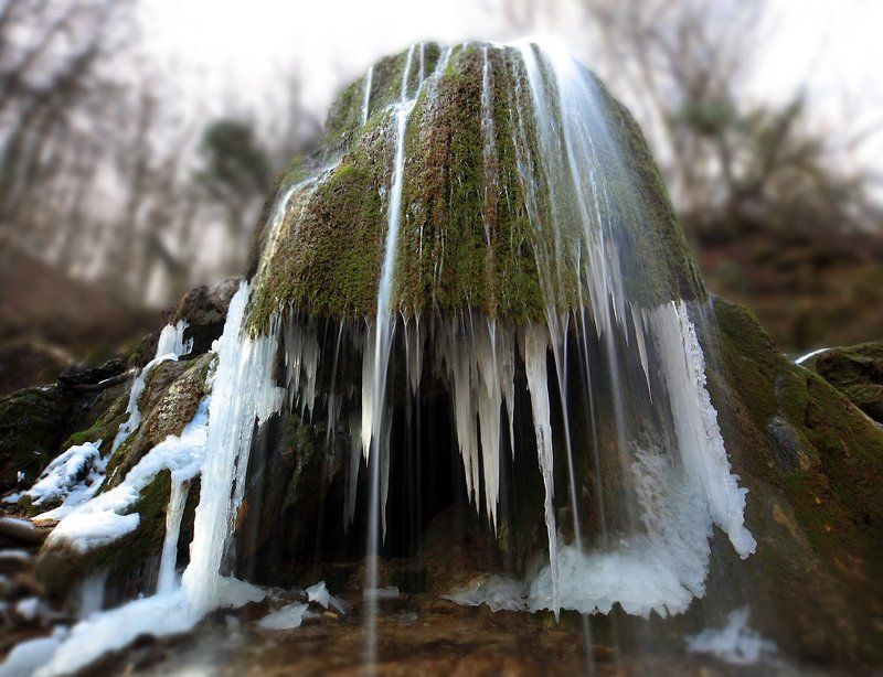 зима, водопад, крым ...photo preview