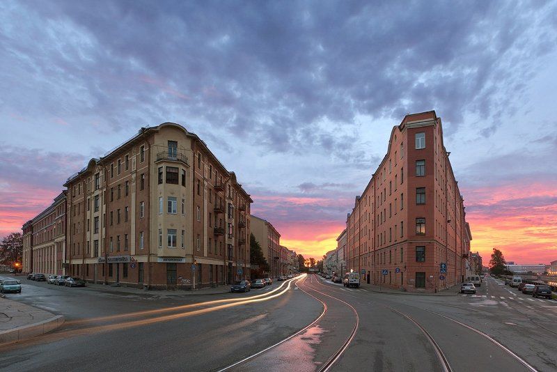 санкт-петербург, коломна, садовая, ул., фонтанка, дом-корабль, дом-утюг, рассвет Питерские дома-кораблиphoto preview