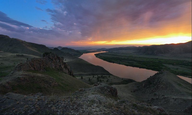 селенга, закат Селенга. Закатphoto preview
