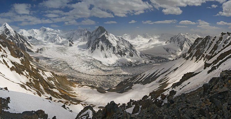 поход, памир 2010, вид с перевала летавето на лед гандо Такой разный Памирphoto preview