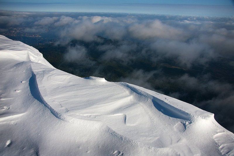 снег, горы, облака, зима Прогулка выше облаковphoto preview