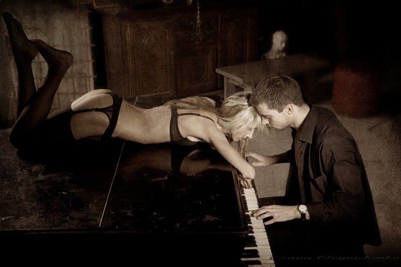 музыка, пианист, девушка, пианино Музыка ретроphoto preview