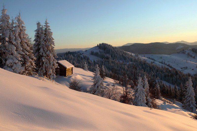 карпаты, мороз, зима, дом -20photo preview