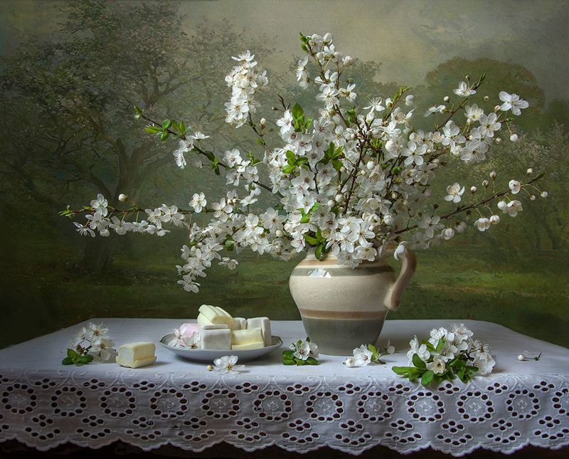 красивый натюрморт с цветущими ветками,искусство,творчество,художественное фото,костюченко людмила. Дыхание весны.photo preview