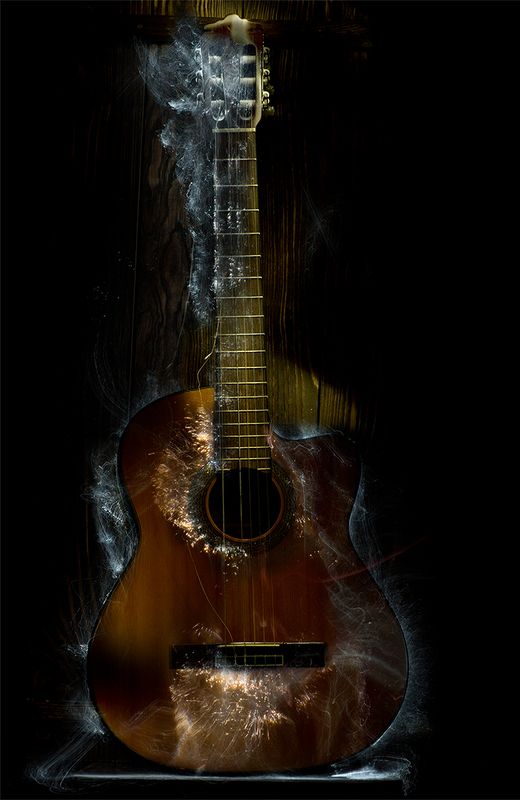 сетоваякисть, световая, кисть, light painting, light brush, lightbrush Один день из жизни старой гитарыphoto preview