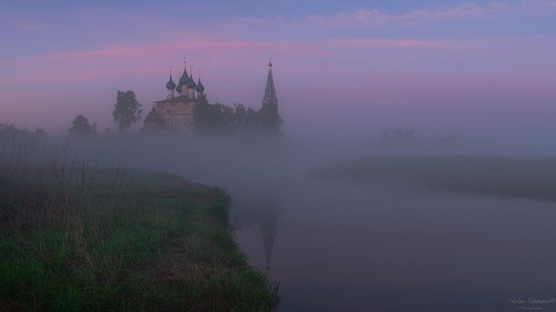 дунилово, ивановская область, шуйский район, благовещенский, благовещенский собор, монастырь, теза, утро, рассвет, сумерки \