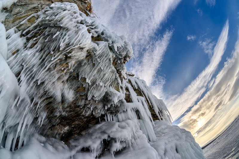 Байкал, зима, лёд Вечер на Байкалеphoto preview