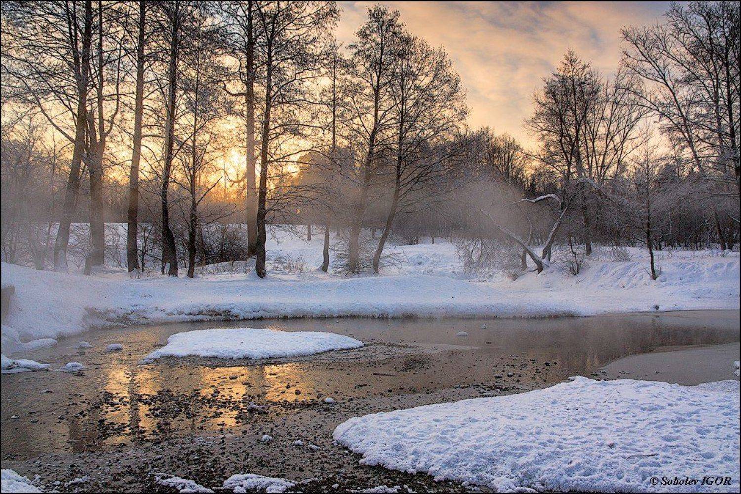 понамарка, кузьминки, москва, зима, рассвет, утро, ponamarka, kuzminki, moscow, winter, dawn, morning, Соболев Игорь