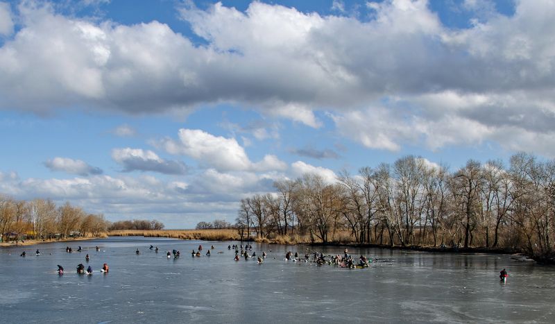 зима, февраль, лёд, река Февральские зарисовки фото превью