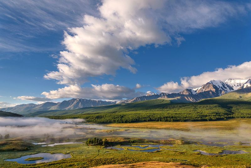 горы, туман, озеро, рассвет, восход, алтай, ештыкель, mountains, fog, lake, dawn, sunrise, altai Туман клубится...photo preview