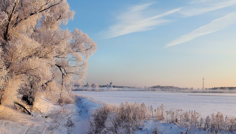 монастырь, зима, мороз, утро, храм, вера Просторыphoto preview