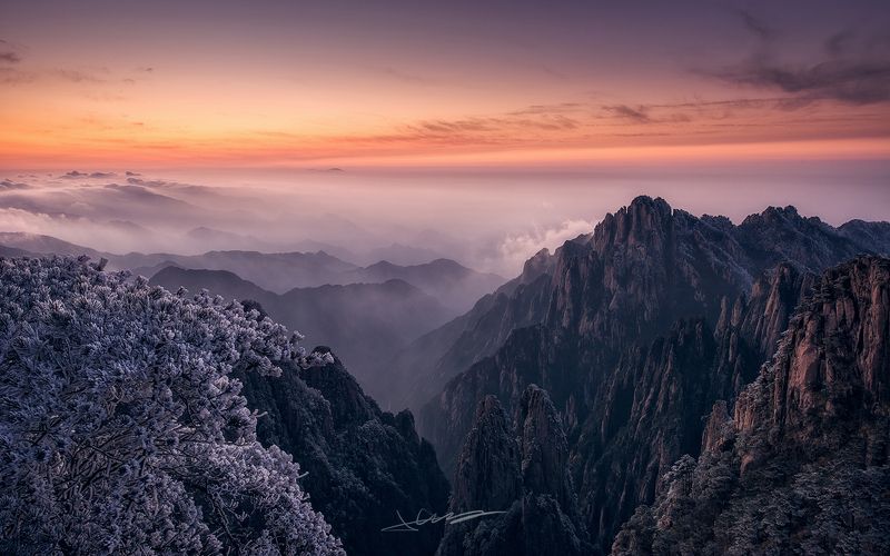 landscapes, sunset,cloud,china, Yellow Mountain 2photo preview