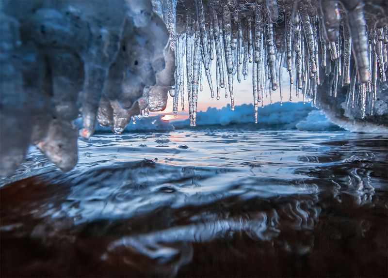sunset,frost,winter,ice Ice coastphoto preview