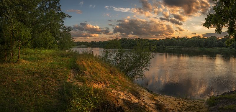 золотые пески беларусь сож река вечер берег облака photo preview