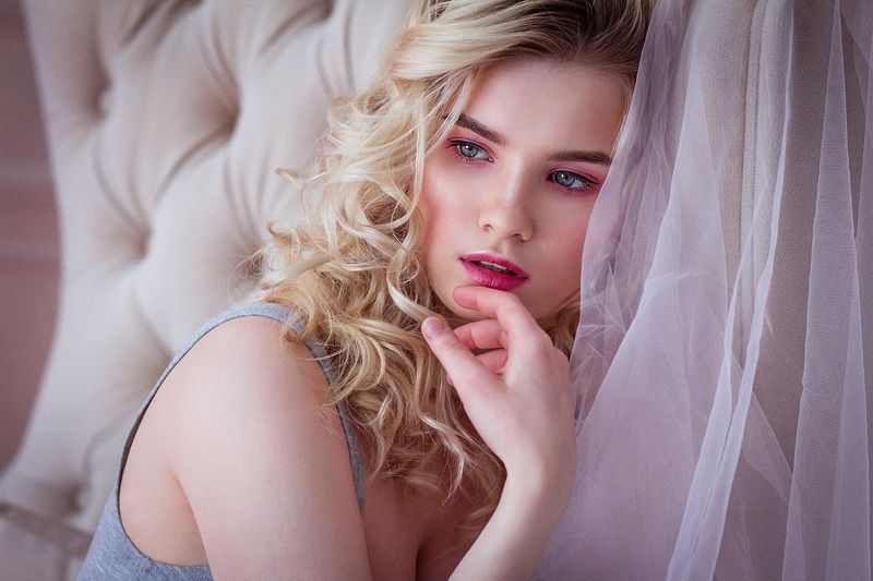 portrait, closeup, eyes, girl, pink, beauty, studio, портрет, глаза, девушка, розовый, красота, студия ***photo preview