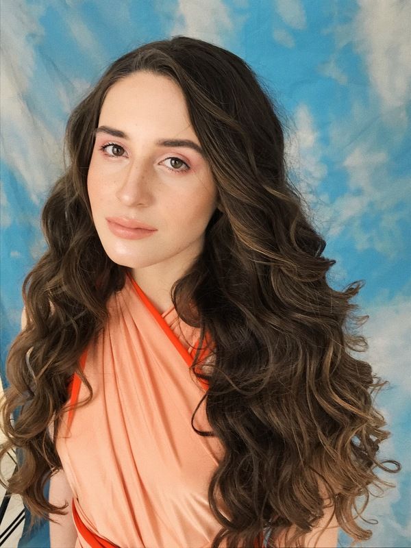 девушка, портрет, небо, локоны, глаза Heaven girlphoto preview