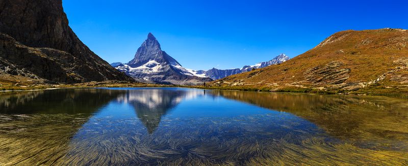 mountain lake, water reflection, switzerland Matterhornphoto preview
