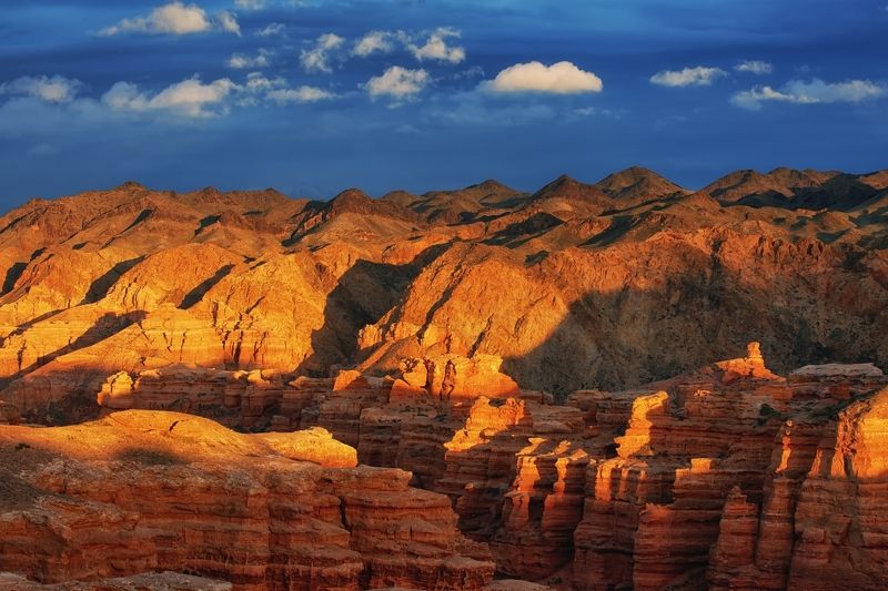 казахстан, чарынский, каньон Чарынский каньон на закате / Казахстанphoto preview