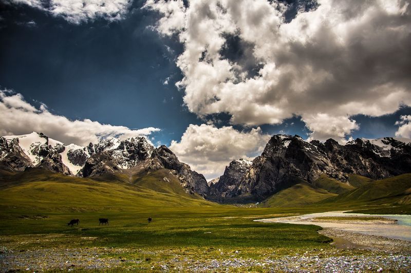 горы, лето, природа, пейзаж, небо, облака Горыphoto preview