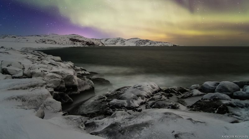 териберка, россия, кольский полуостров, баренцево море, арктика, север, заполярье, море, зима, ночь, звезды, аврора, пейзаж, природа, teriberka, russia, kola peninsula, barents sea, arctic, north, sea, winter, night, stars, aurora, landscape, nature Полярное сияние 1 фото превью