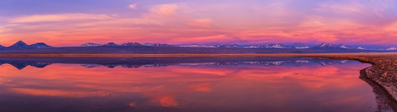 laguna tebenquiche, reflection, atacama, chile, sunset Reflectionphoto preview