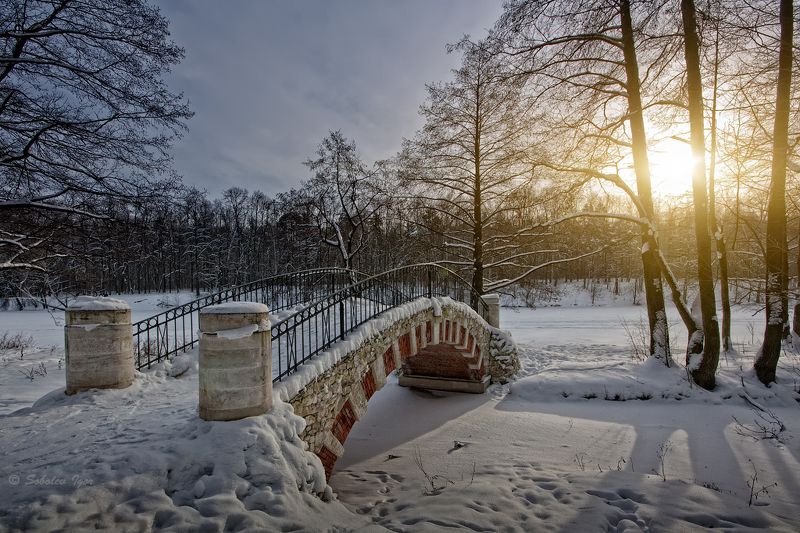 кузьминки, москва, зима, мост, kuzminki, moscow, winter, bridge Мостик в паркеphoto preview