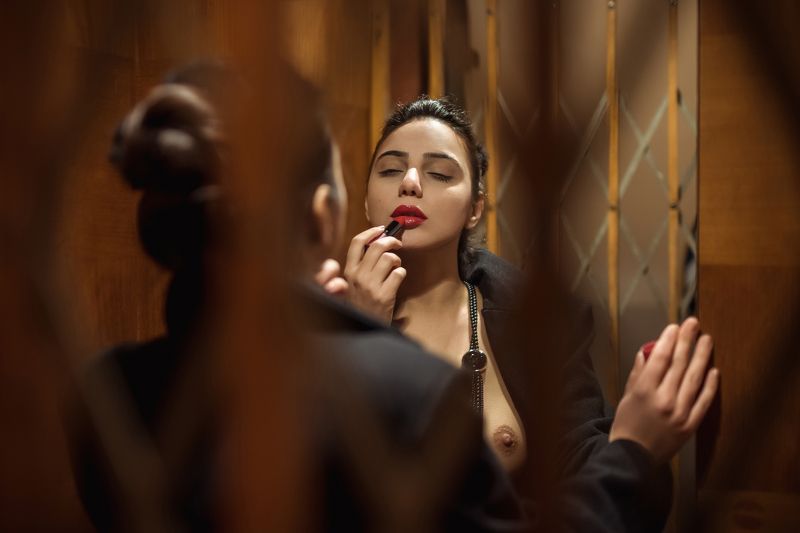 sexy, model, night, city, fashion, erotic, lips, body, naked, classic Lipstickphoto preview