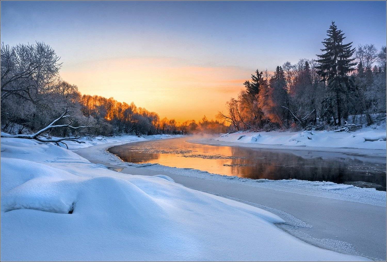 ***. Автор: Andrew Kuzmin река, рассвет, зима, утро, беларусь, Andrew Kuzmin