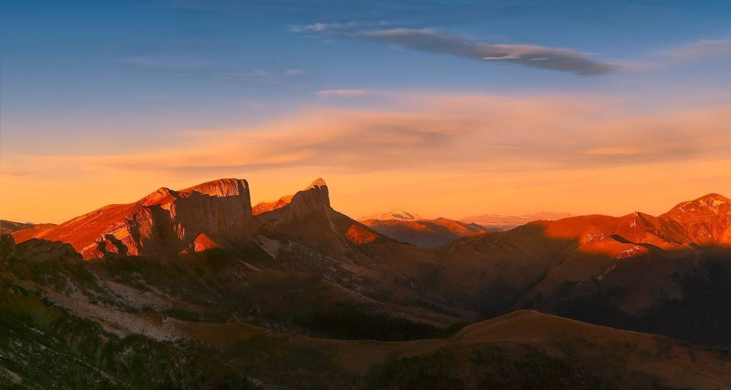 горы, кавказ, хребет, агиге, ачешбок, рассвет, Фёдор