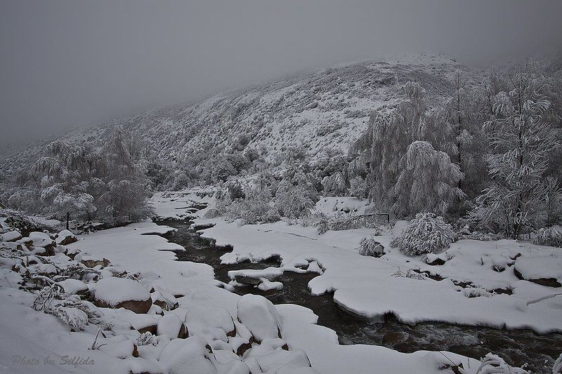 зима, снег, река, горы, лес Зимний сон.photo preview