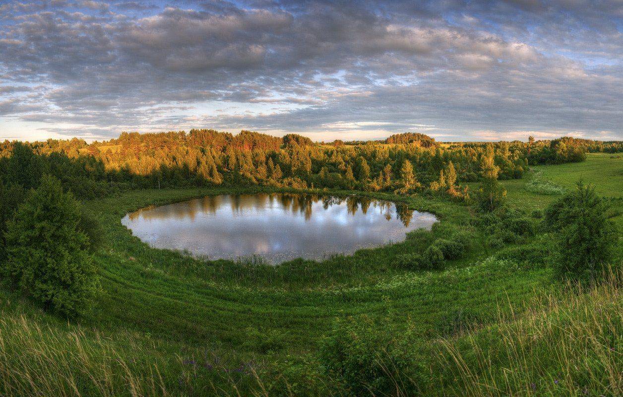озеро, закат, лес, божье, око, браслав, Dmitry Apalikov