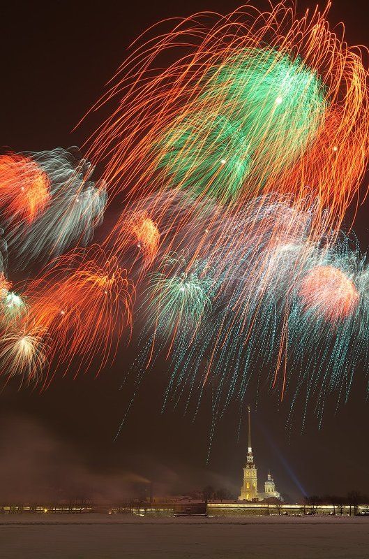 санкт-петербург, зима, 23, февраля, салют, день, защитника, отечества, петропавловская, крепость Петербург отмечает День защитника Отечестваphoto preview