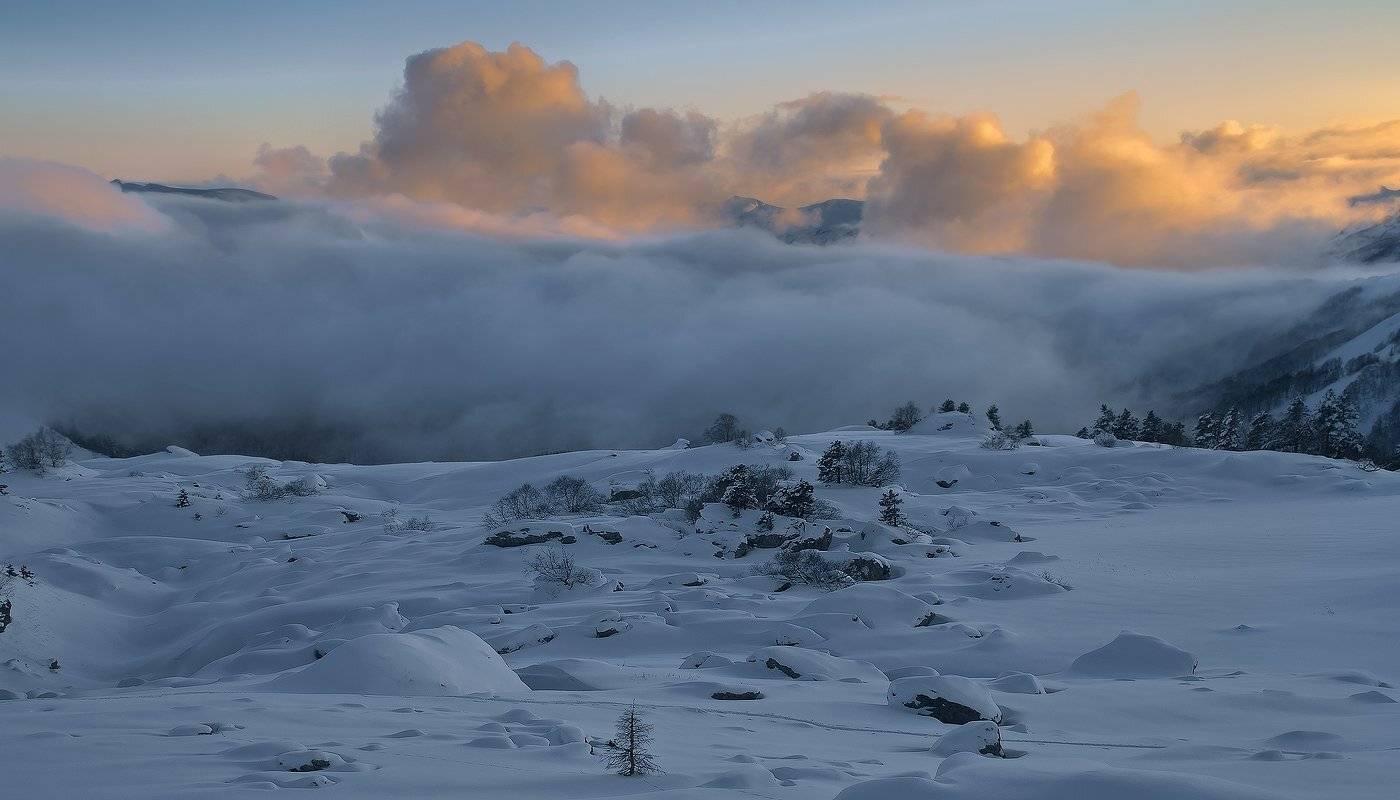 Из жизни закатов-2. Автор: Фёдор горы, кавказ, лаго-наки, закат, Фёдор