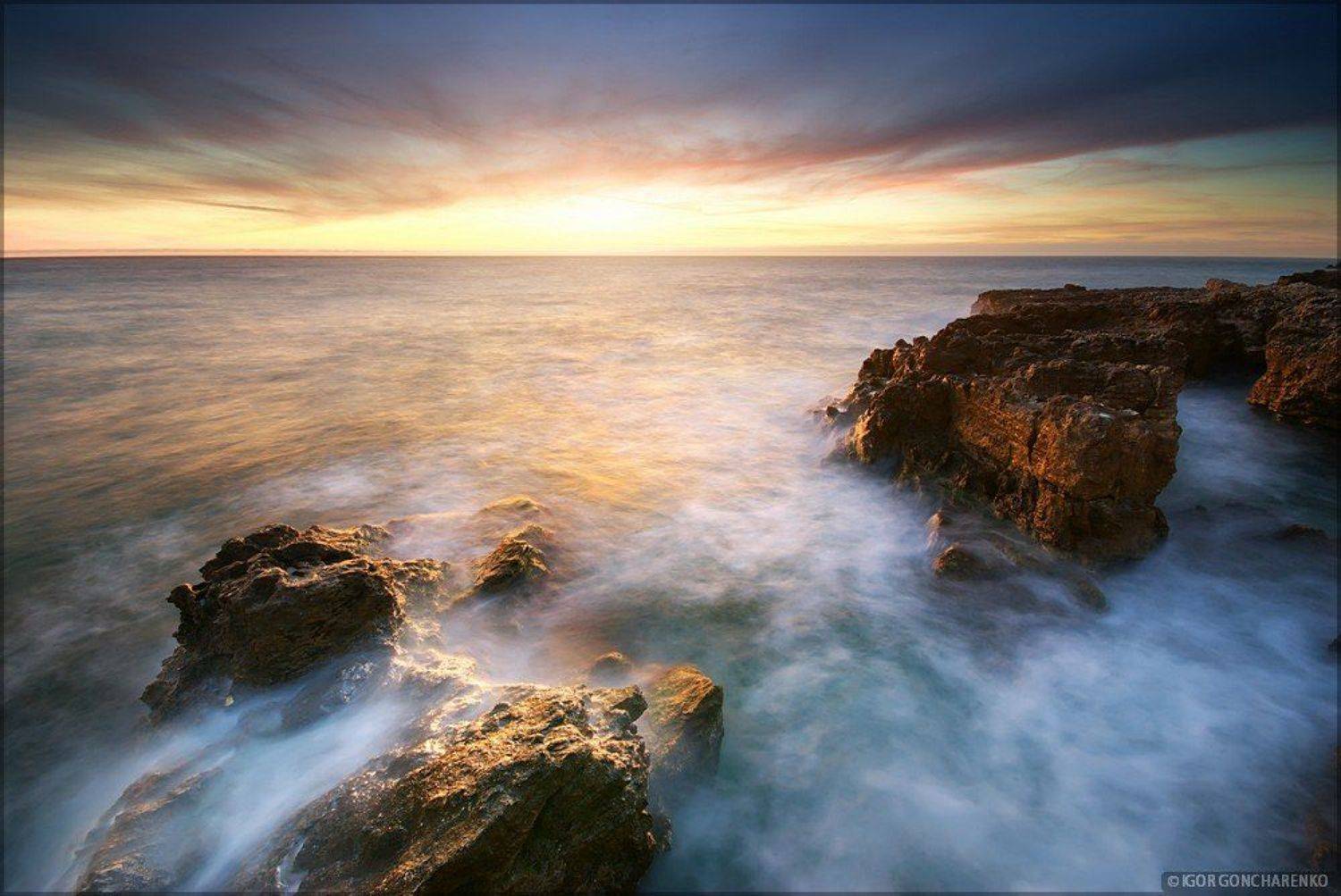 Солнечный свет. Автор: Игорь пейзаж, море, крым, фотография, закат,, Игорь