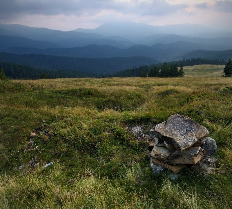 карпаты, природа, пейзаж, лето, панорама, горы, вечер ***photo preview